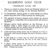 reglas de golf durante Segunda Guerra Mundial