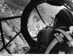 Vista desde un bombardero Heinkel He 111
