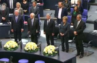 Ceremonia en el Bundestag fin segunda Guerra Mundial
